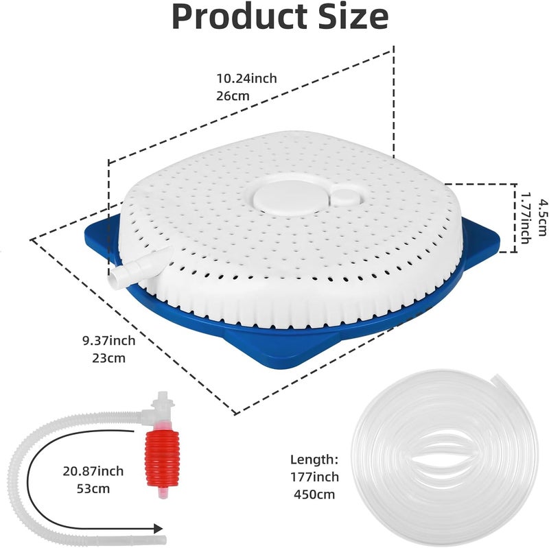 AQUAFLY Pool Cover Pump Siphon, Automatic Above Ground Pool Water Pump, White, Round, Plastic, Siphon Mechanism, Effortless Pool Drainage - Image 2